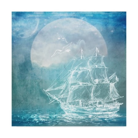 Lightboxjournal 'Sailor Away Blue Ship' Canvas Art,14x14